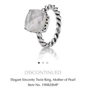 Pandora Sincerity Twist Ring, Mother of Pearl 56